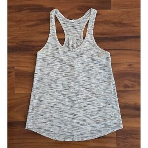 Lululemon Salute the Sun Singlet II Tank Tiger Space Dye Black White Size 6
